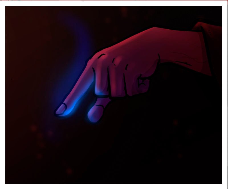 Then necromancer's finger points to Ran's position while it glows a blue glow that has been seen in the eyes of the zombies.